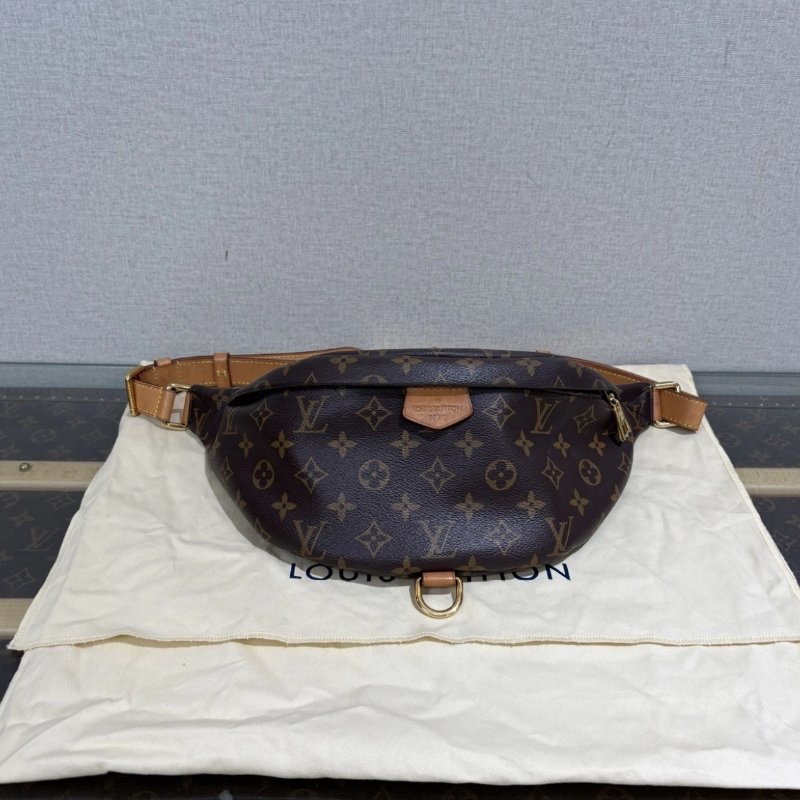 LV 棕色老花胸包腰包 30*10*8 98新配件塵袋-0