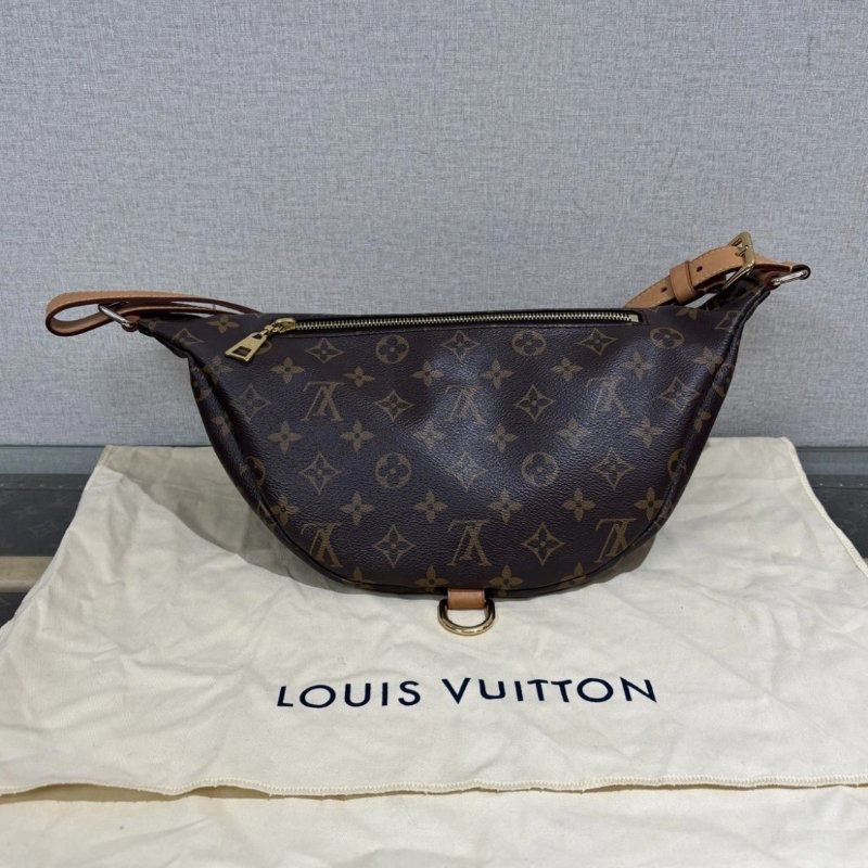 LV 棕色老花胸包腰包 30*10*8 98新配件塵袋-5