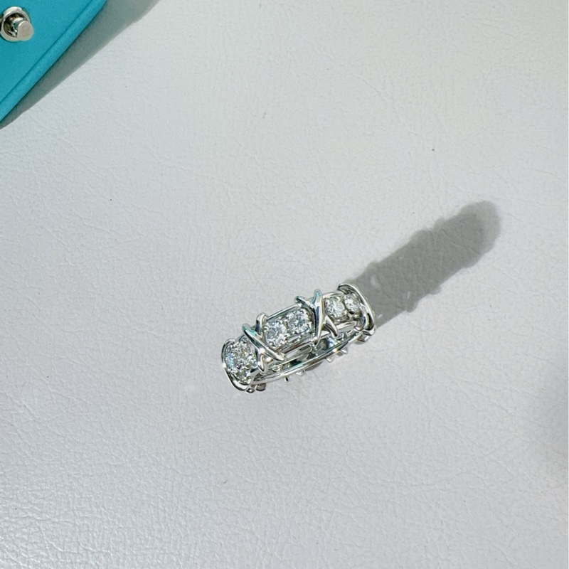 Tiffany蒂芙尼 Jean Schlumberger by Tiffany系列 Sixteen Stone 铂金十六石戒指-3