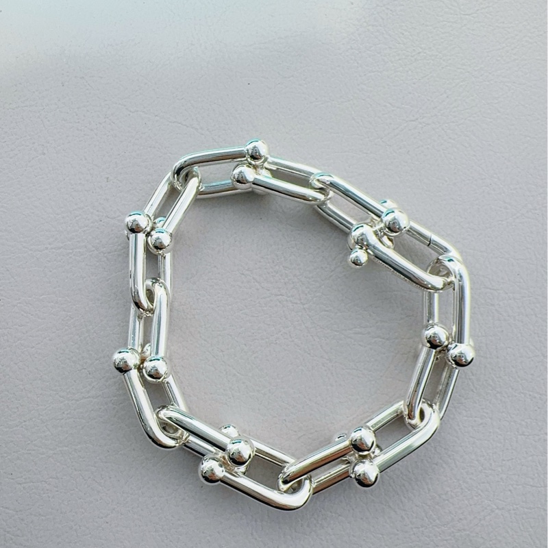 Tiffany蒂芙尼 Hardwear系列 纯银链环手链-4