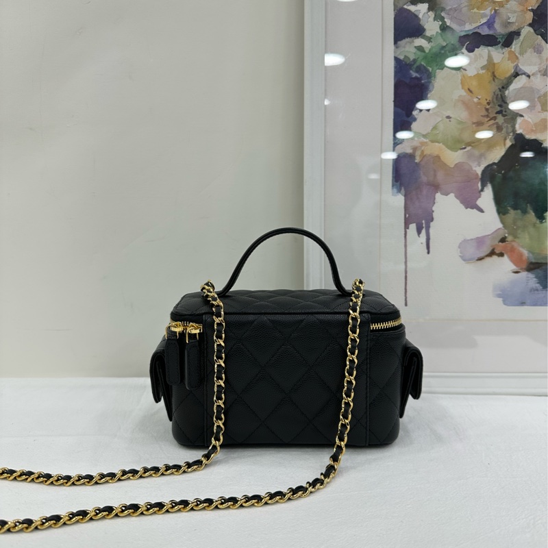 CHANEL香奈兒 25P 新款cargo 黑金荔枝牛皮 手把長盒包 晶片款 配件 盒子 塵袋 尺寸 9.5x8x17cm-2