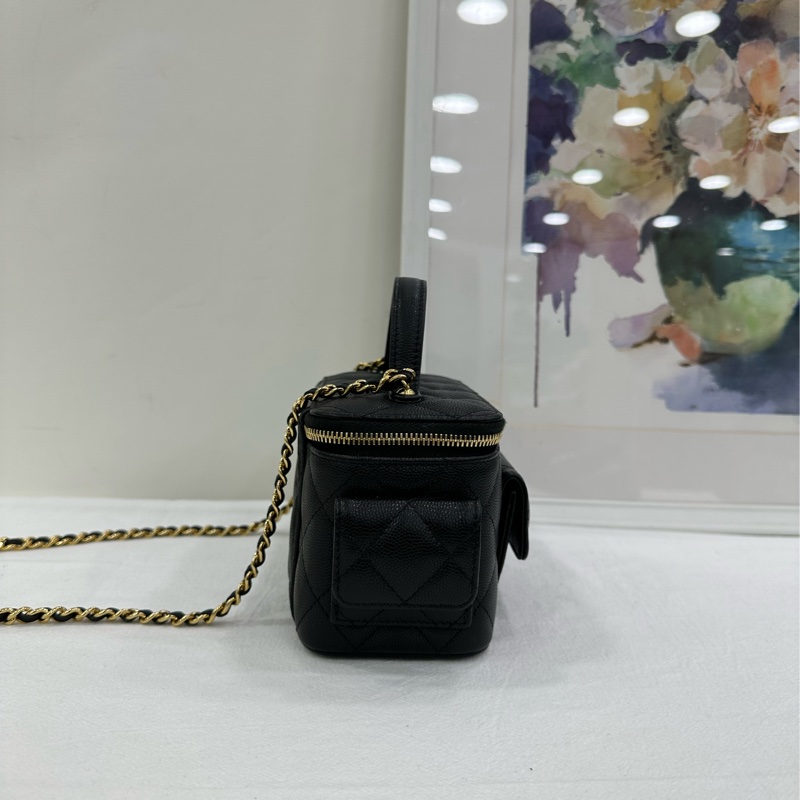 CHANEL香奈兒 25P 新款cargo 黑金荔枝牛皮 手把長盒包 晶片款 配件 盒子 塵袋 尺寸 9.5x8x17cm-4