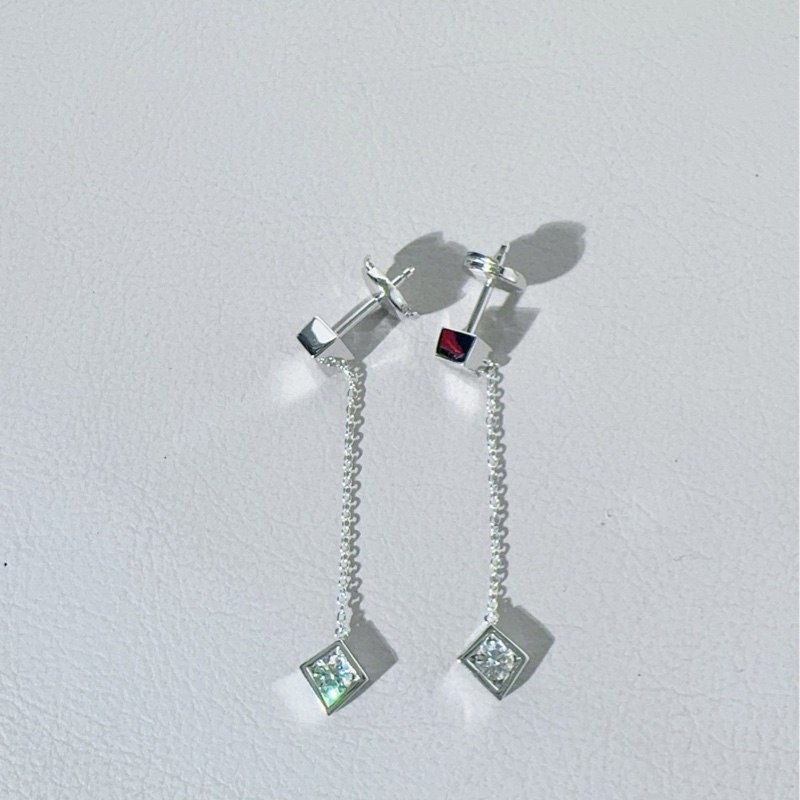 Tiffany蒂芙尼 frank gehry 白金镶钻吊坠耳环-6