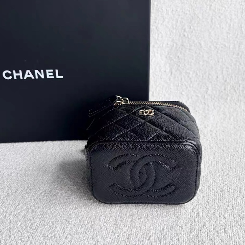 新款芯片款！Chanel 香奈兒 方盒子包 mini 黑金荔枝皮 新標-3