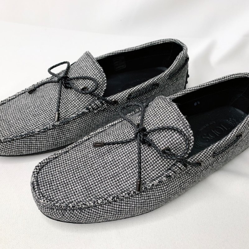 TOD'S 黑白棉織樂福鞋-2