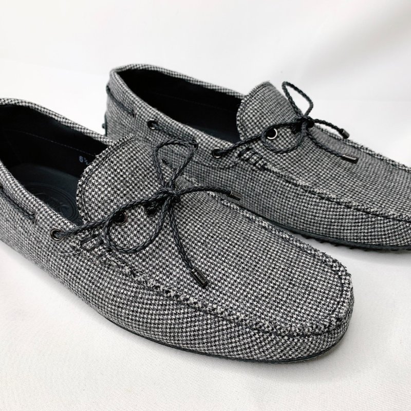 TOD'S 黑白棉織樂福鞋-3