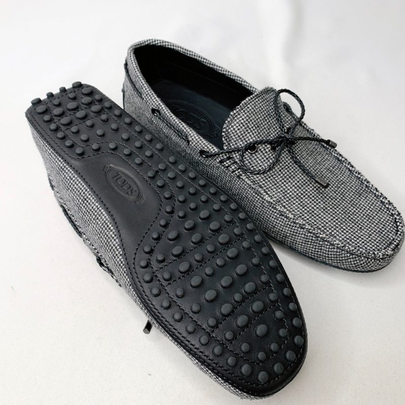 TOD'S 黑白棉織樂福鞋-6