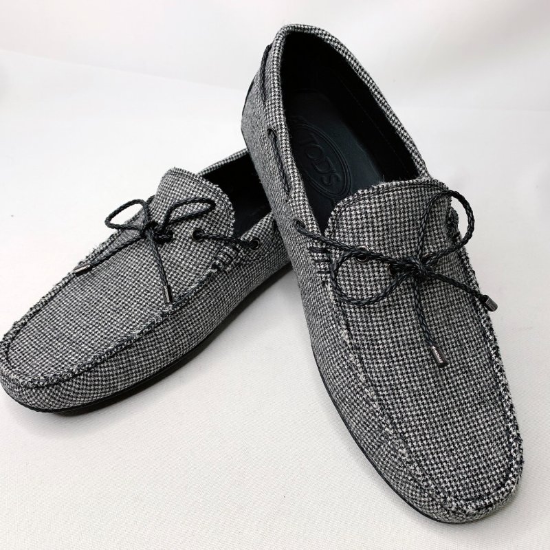 TOD'S 黑白棉織樂福鞋-7