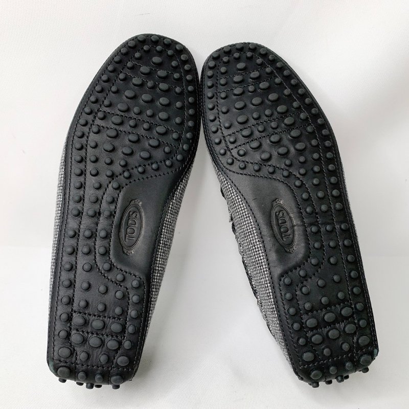 TOD'S 黑白棉織樂福鞋-11