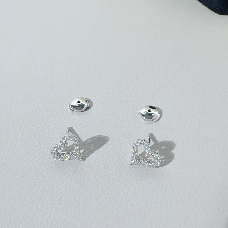 Tiffany蒂芙尼 Hearts系列 Pt950铂金满钻爱心耳钉-5