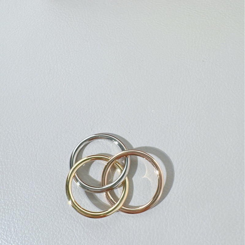 Cartrer卡地亚 Trinity系列 三色金带钻三环吊坠-4