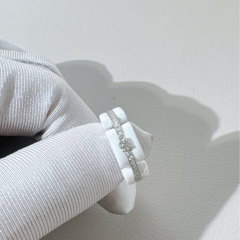 Chanel香奈儿 Ultra系列 白金白陶瓷钻戒-5