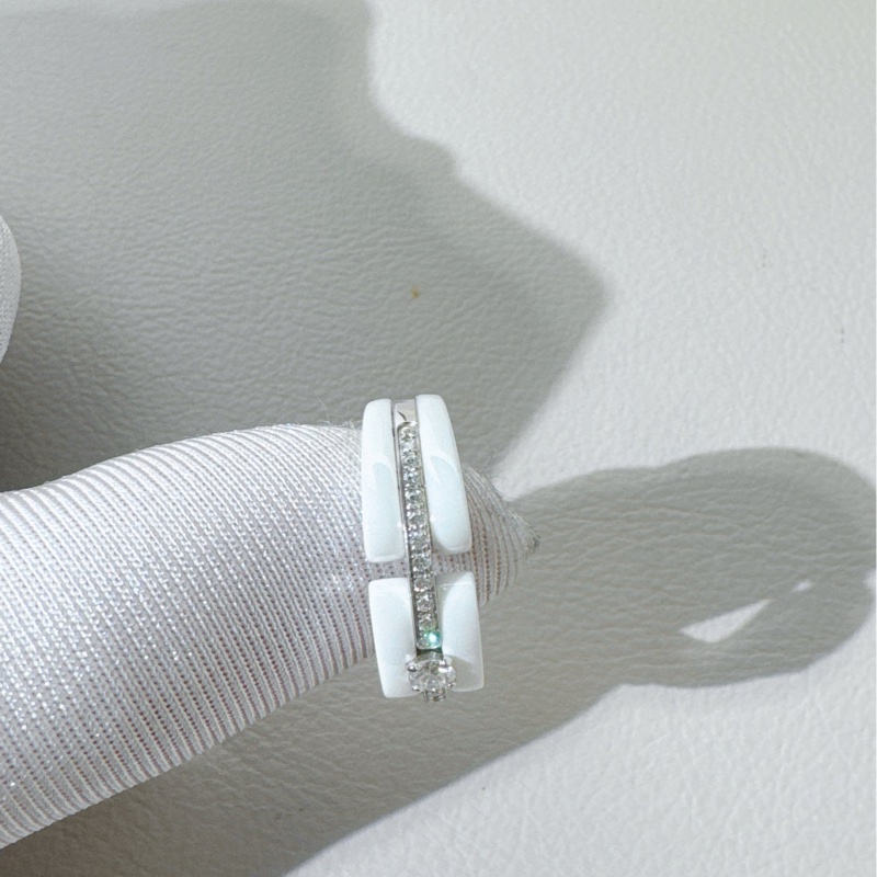 Chanel香奈儿 Ultra系列 白金白陶瓷钻戒-6