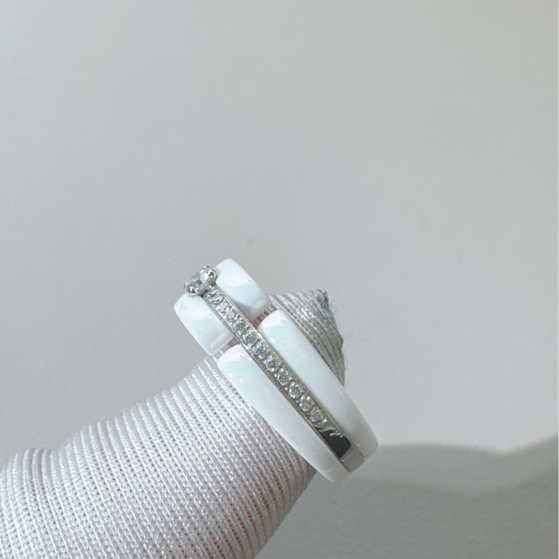 Chanel香奈儿 Ultra系列 白金白陶瓷钻戒-7