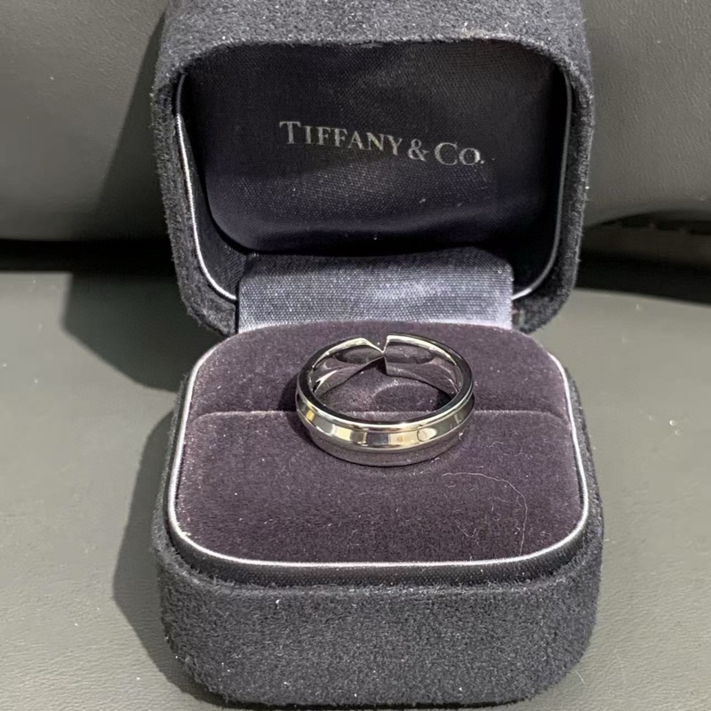 Tiffany蒂芙尼modern keys系列 白金镶钻戒指-3