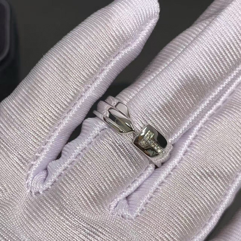 Tiffany蒂芙尼modern keys系列 白金镶钻戒指-6