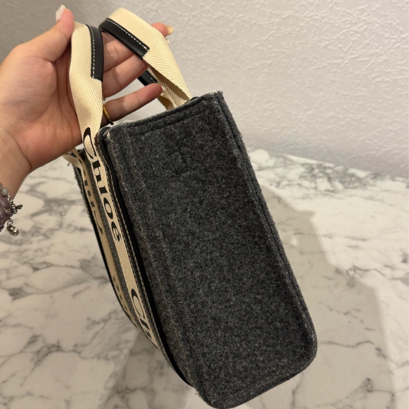chloe灰色毛絨woody手提斜背包-2