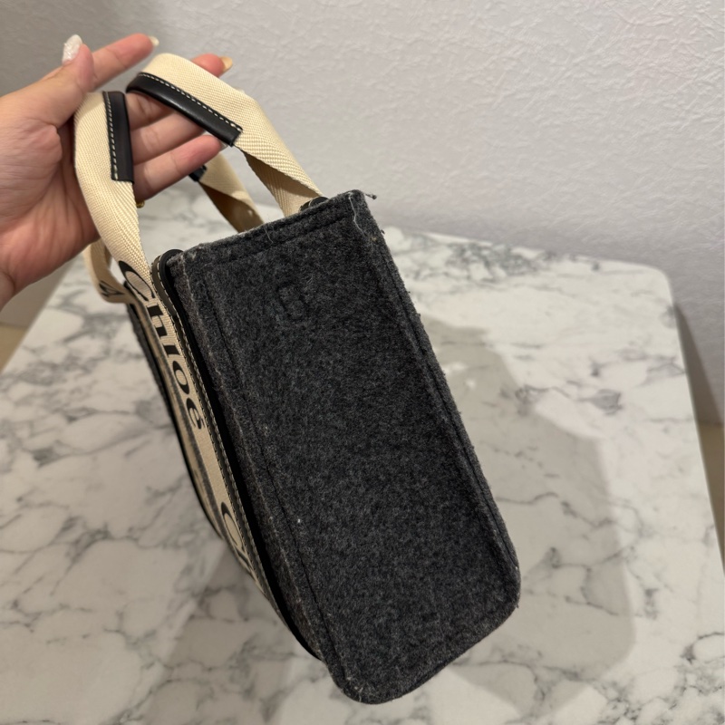 chloe灰色毛絨woody手提斜背包-3