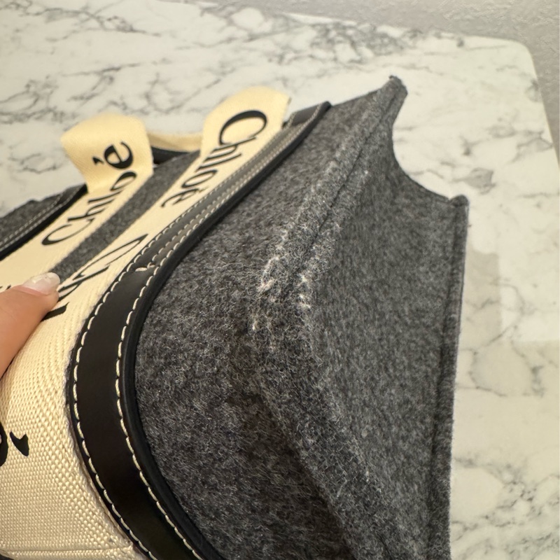 chloe灰色毛絨woody手提斜背包-9