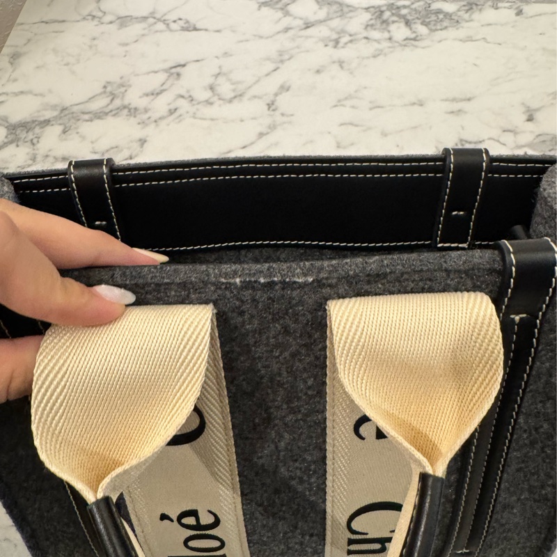 chloe灰色毛絨woody手提斜背包-15