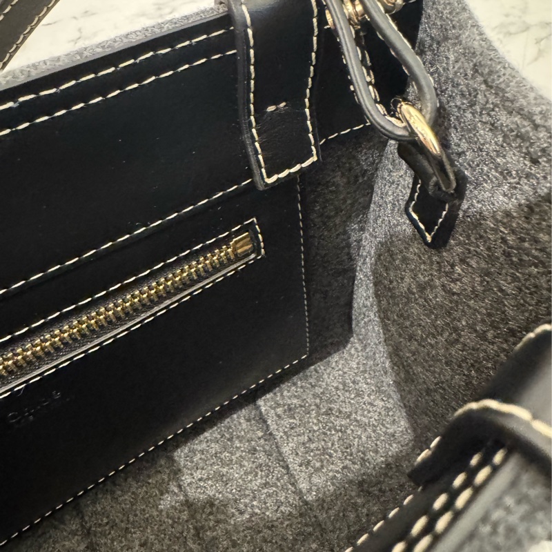 chloe灰色毛絨woody手提斜背包-36