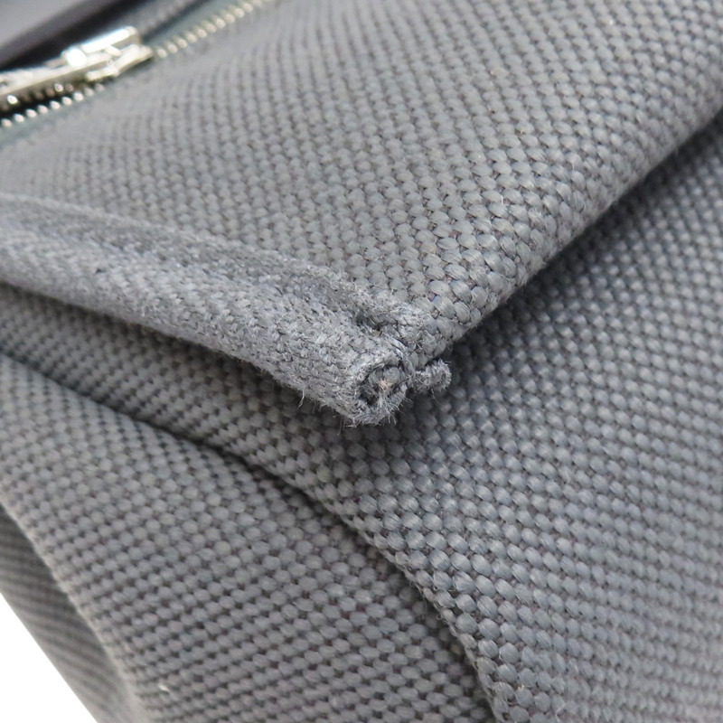 石墨灰 帆布/牛皮 Herbag Zip 20 肩背包 K刻 銀扣【HERMES 愛馬仕】-11