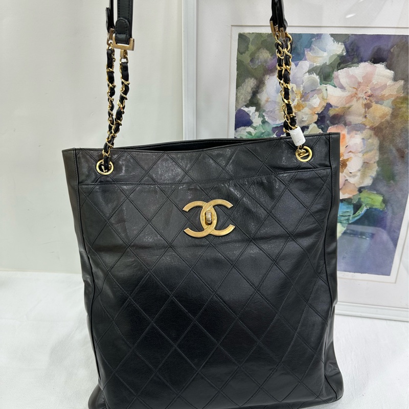 Chanel 黑金貝嫂托特包腋下包鏈條。 7位數編碼 有卡-8