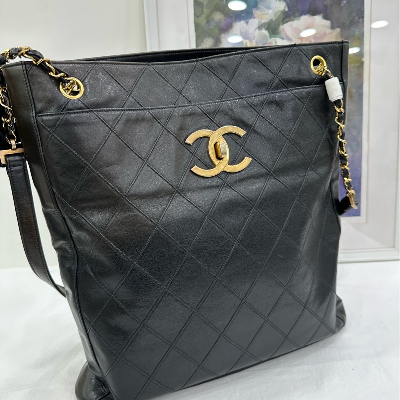 Chanel 黑金貝嫂托特包腋下包鏈條。 7位數編碼 有卡-9