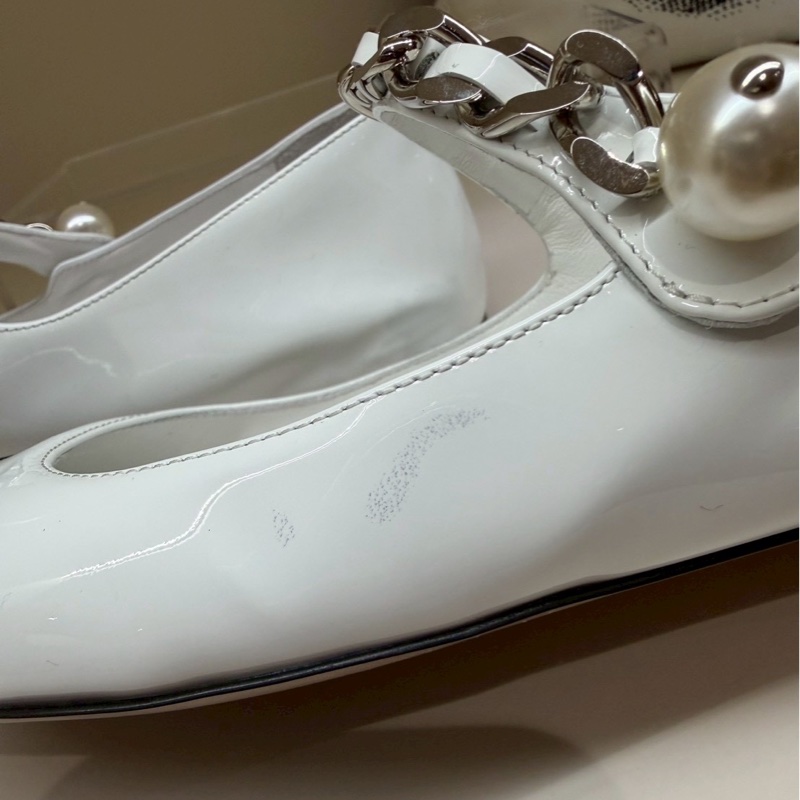 Miu Miu 白色黑方頭娃娃鞋 37.5號-5