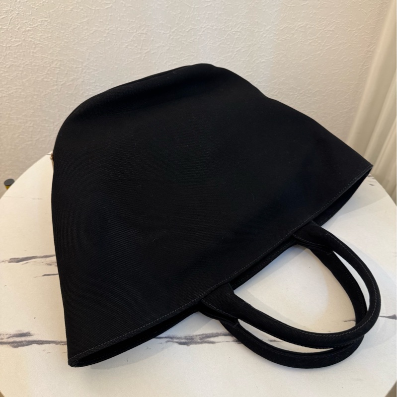 prada黑色布面白logo手提兩用包-1