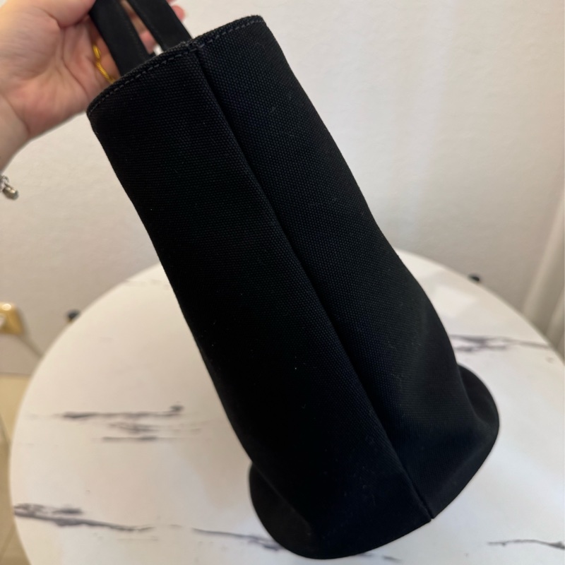 prada黑色布面白logo手提兩用包-3