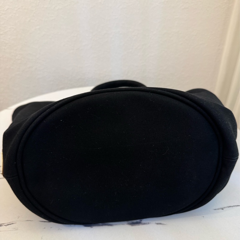 prada黑色布面白logo手提兩用包-4