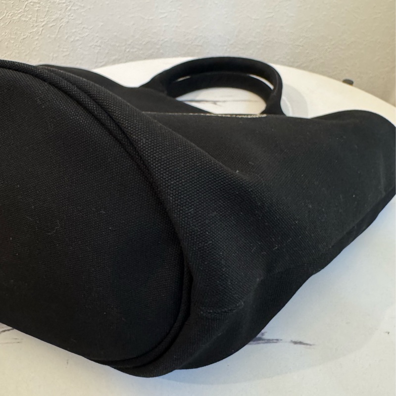 prada黑色布面白logo手提兩用包-6