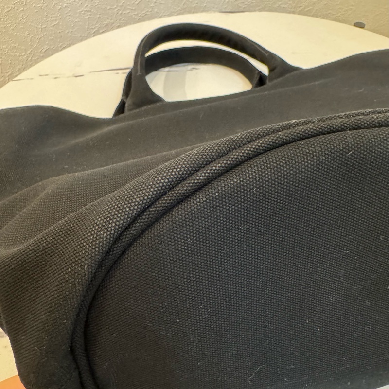 prada黑色布面白logo手提兩用包-8