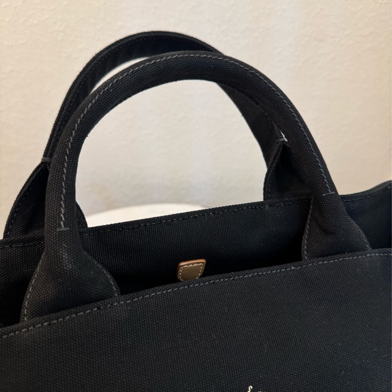 prada黑色布面白logo手提兩用包-13