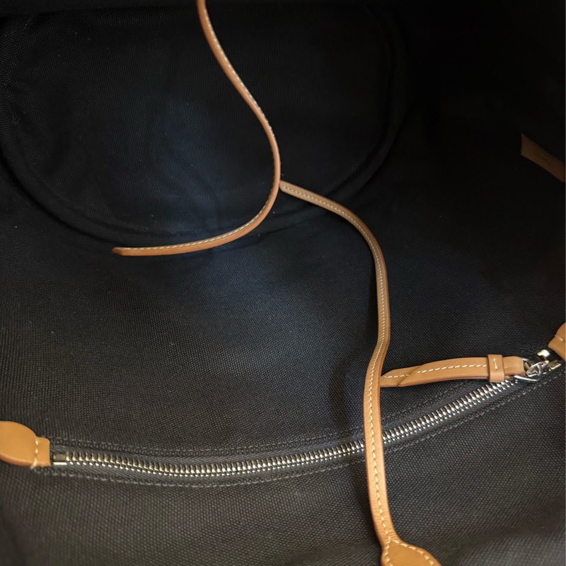 prada黑色布面白logo手提兩用包-18