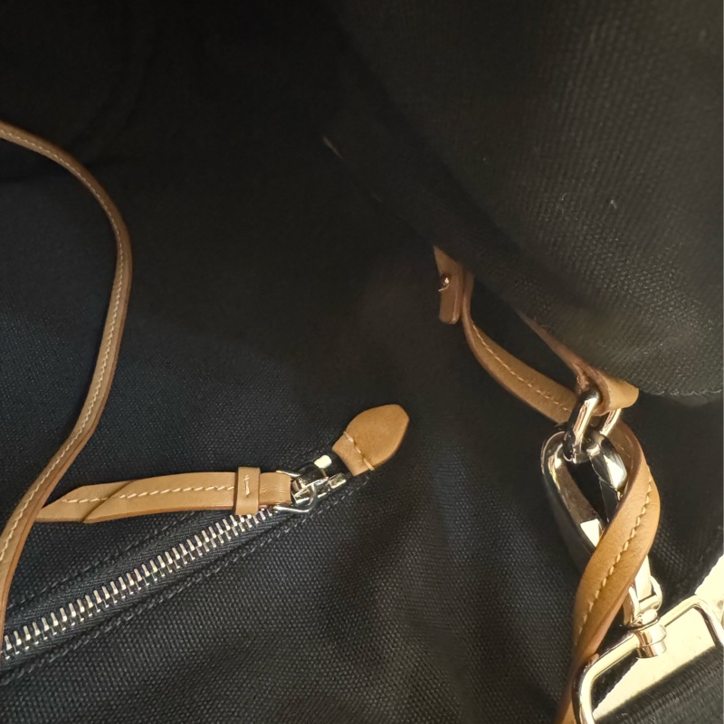 prada黑色布面白logo手提兩用包-19