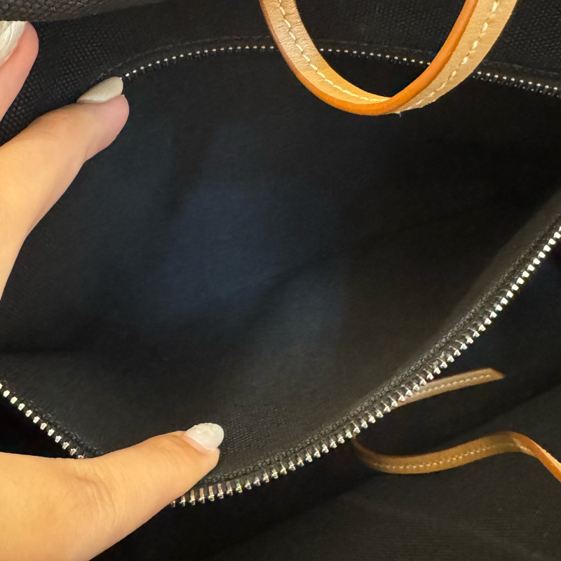 prada黑色布面白logo手提兩用包-22