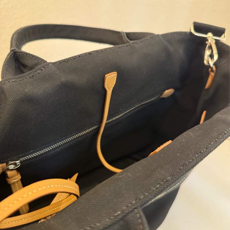 prada黑色布面白logo手提兩用包-33