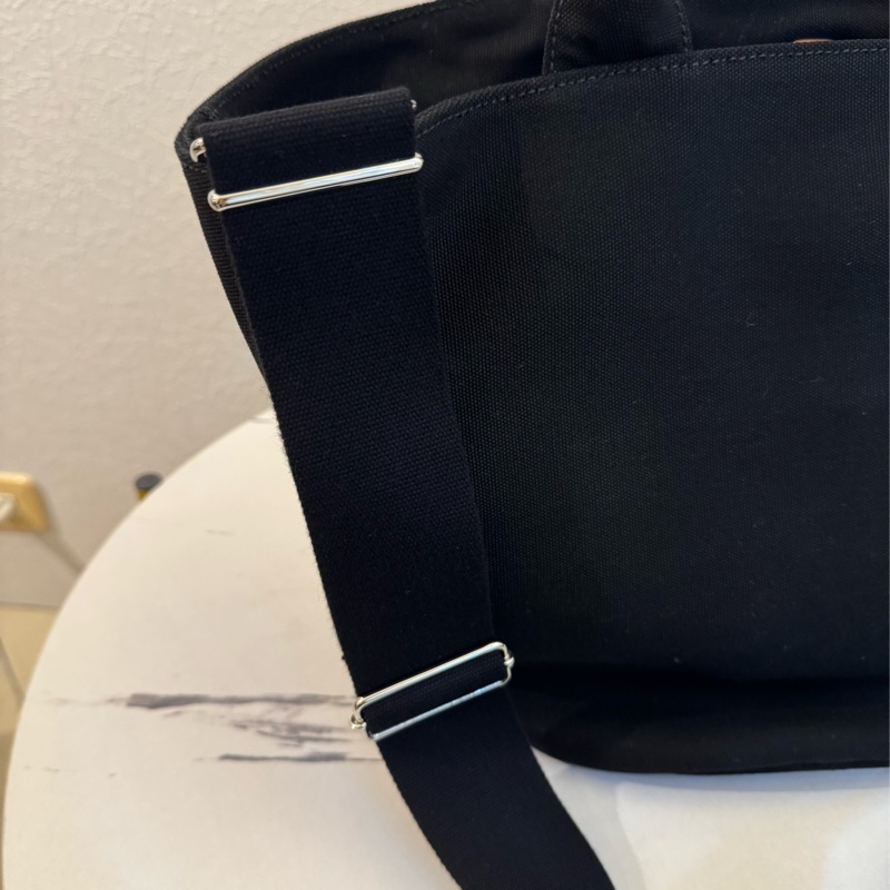 prada黑色布面白logo手提兩用包-36