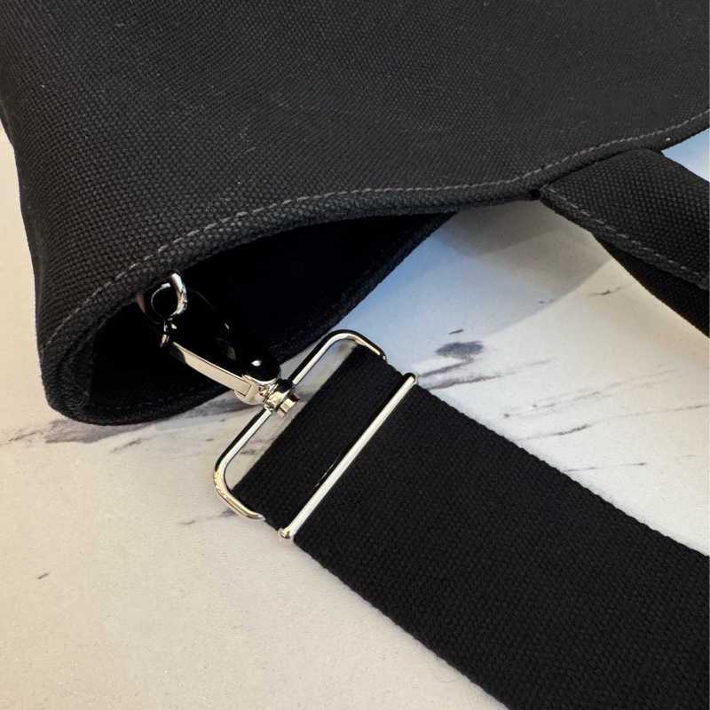 prada黑色布面白logo手提兩用包-38