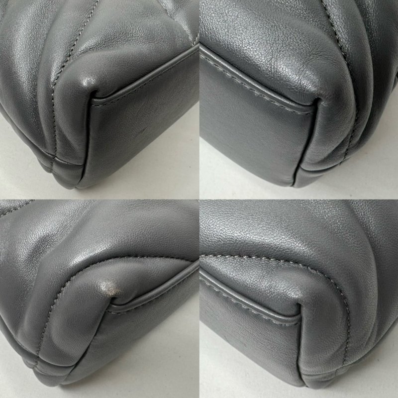 YSL Puffer小號絎縫灰羊鍊帶包-10