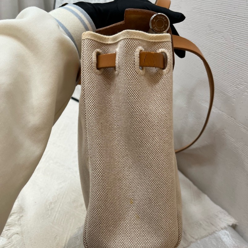 Hermes herbag31水泥灰拼金棕 框刻-5