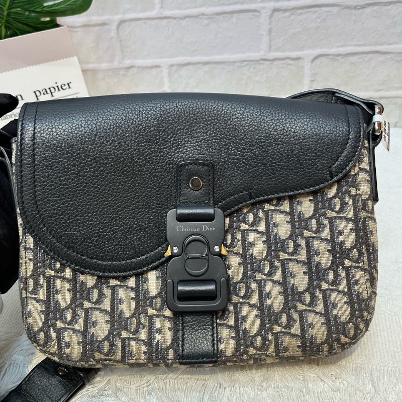 Dior迪奧 老花馬鞍信使包斜背包-4