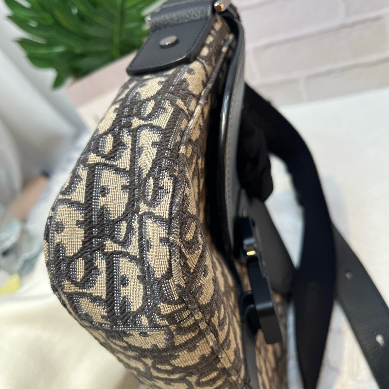 Dior迪奧 老花馬鞍信使包斜背包-9