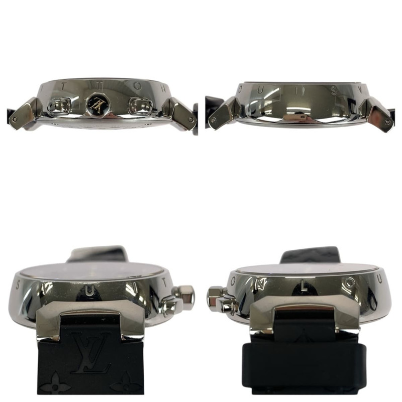 路易威登 Tambour Lovely Cup 黑色/銀色不鏽鋼/橡膠/玻璃腕錶 Q132G 石英機芯 黑色錶盤 女士款-4