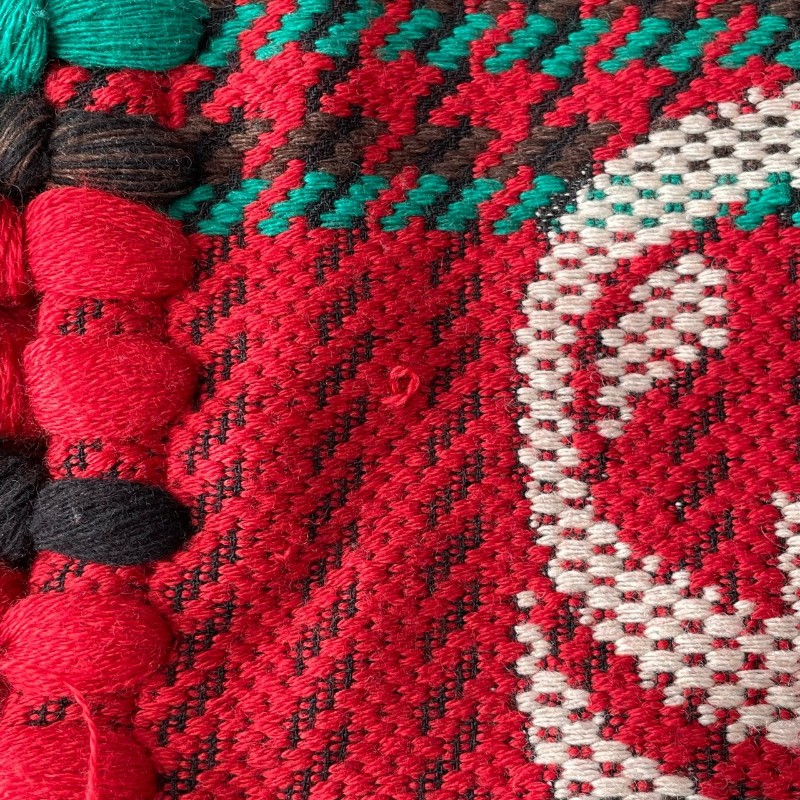 Gucci 圍巾 648955 千鳥格 紅綠 互扣式雙G-6