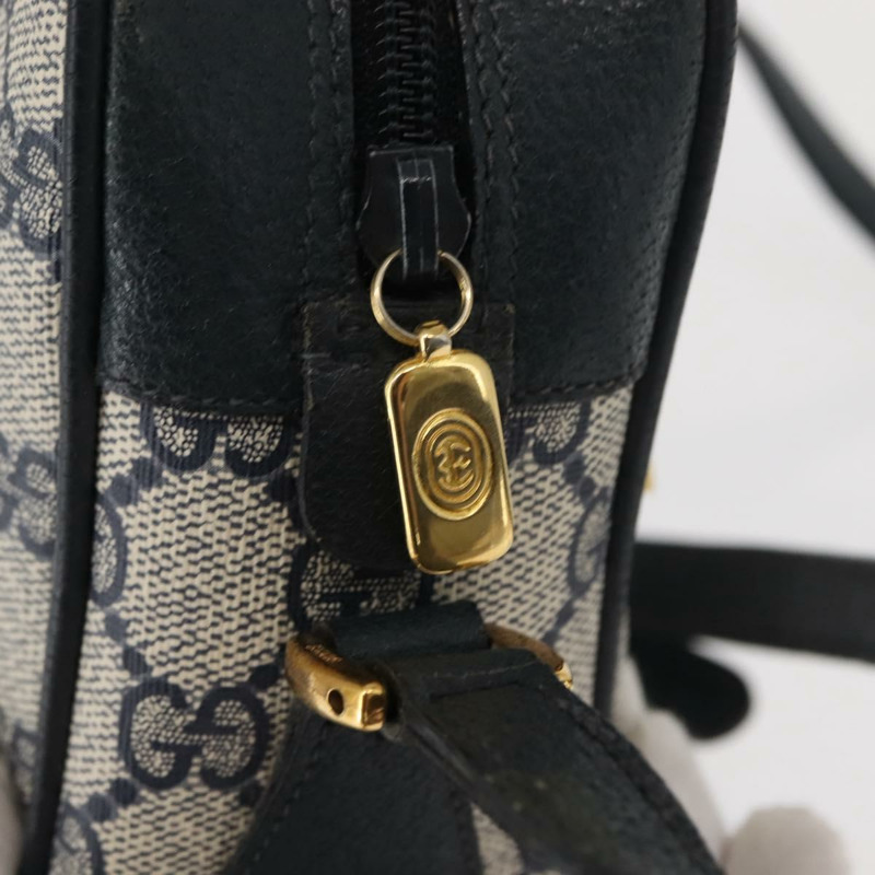 【日本直送】GUCCI GG Supreme Sherry Line 單肩包 PVC 海軍藍/金色 119 02 087 正品 gh1136-8