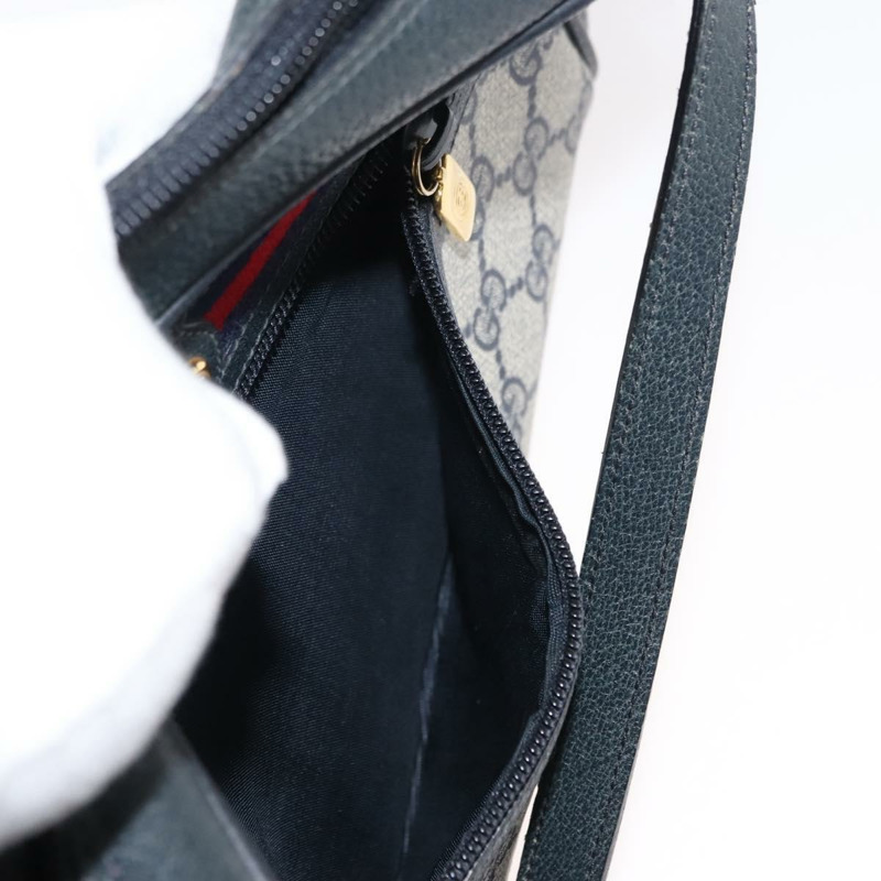 【日本直送】GUCCI GG Supreme Sherry Line 單肩包 PVC 海軍藍/金色 119 02 087 正品 gh1136-10