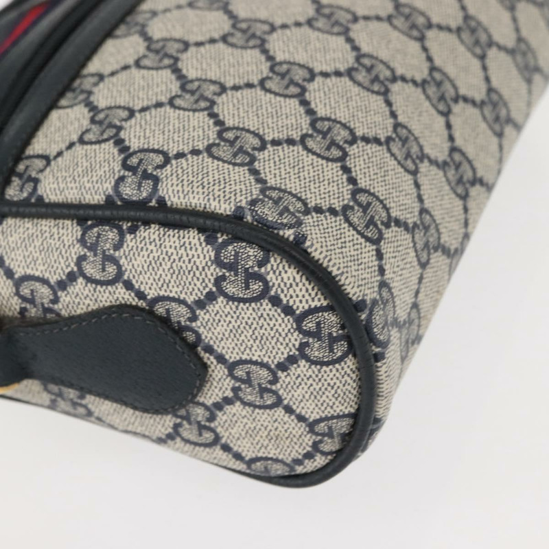 【日本直送】GUCCI GG Supreme Sherry Line 單肩包 PVC 海軍藍/金色 119 02 087 正品 gh1136-13